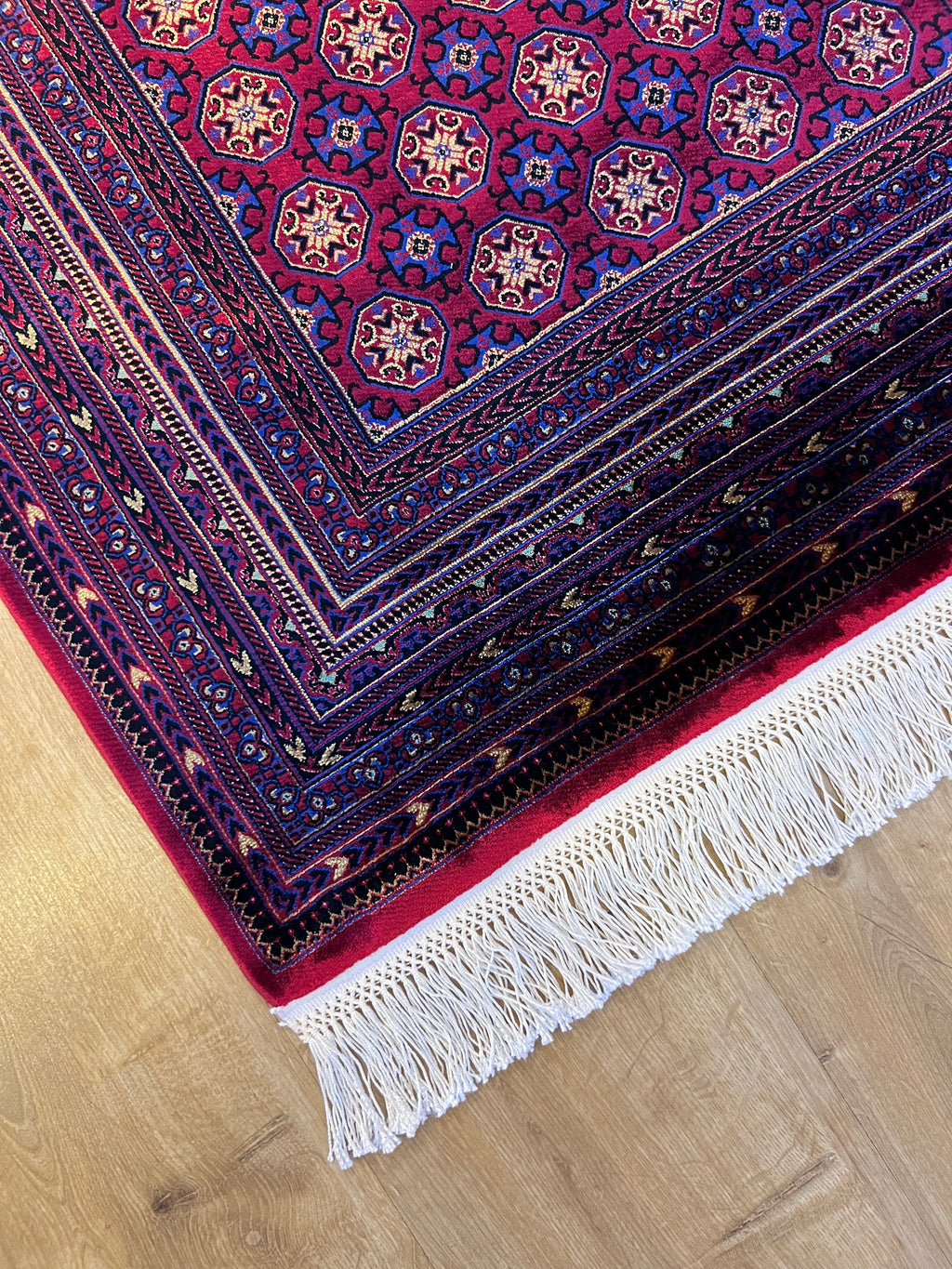 Red Silk Runner Rug, 3x10 ft, Traditional Turkish Style Luxury Rug
