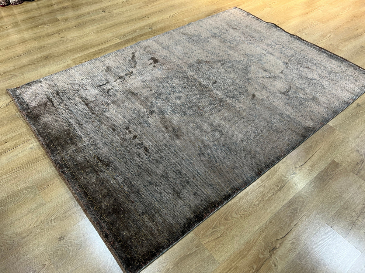 Brown Bamboo Area Rug, Modern Home Decor, 5x8 ft