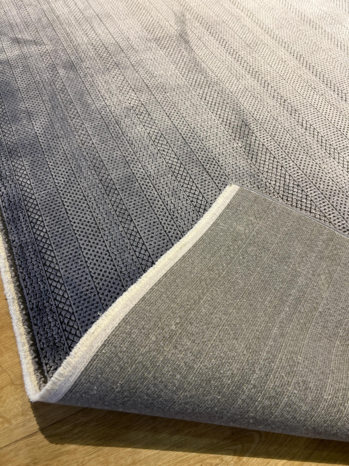 7x10 ft Gray Modern Bamboo Rug with Minimalist Design