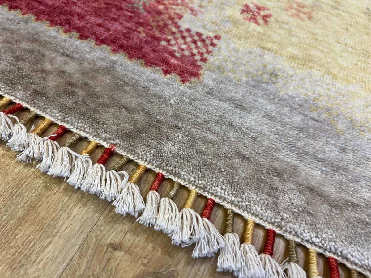 3x5 ft Beige Colourful Carpet, Anatolian Style, Turkish Nostalgia Rug, Tree Pattern Rug